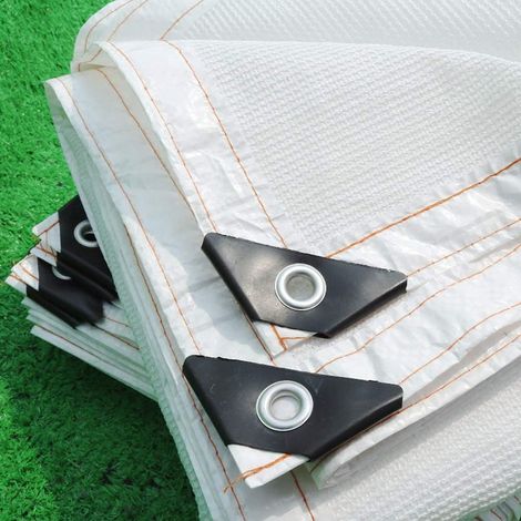 Voile d'ombrage, pare-soleil pour pergola, tissu d'ombrage blanc, bâche en maille d'ombrage haute densité, pour terrasse, patio, pergola, arrière-cour, 4 x 6 m (1/5)