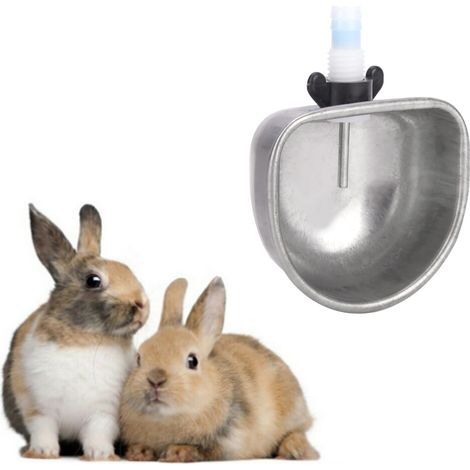 10-teiliges Edelstahl-Tränkeset für Kaninchen, Wassernapf und Futterzubehör für Füchse und Marder, T-Verbinder (1/5)