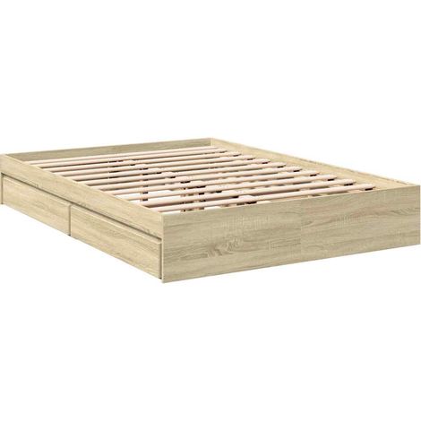 Cama con cajones madera de ingeniería roble Sonoma 120x190 cm vidaXL (1/5)