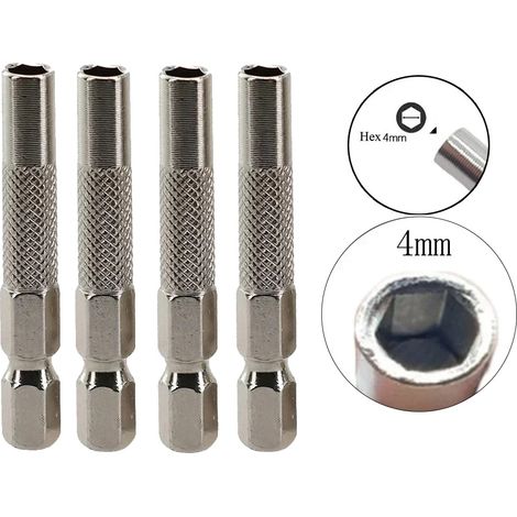 Adaptateur de mèche, Convertit 6,35 mm en 4 mm, Support magnétique pour un changement de mèche facile, 4pcs, Expédier dans les 24 heures (1/2)
