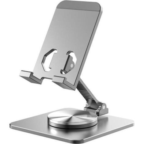 Support de téléphone portable en alliage d'aluminium pliable et rotatif pour tablette et téléphone portable, support de bureau en métal pour téléphone portable (1/5)