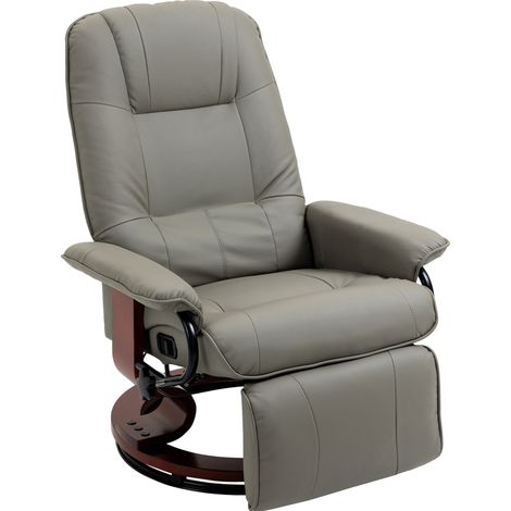 Drehbarer Relaxsessel aus grauem Kunstleder 360° 145° MODENUIT (1/5)