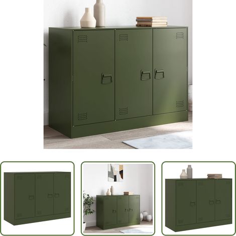 Buffet vert olive - Buffet vert olive 99x39x73 cm acier (1/5)