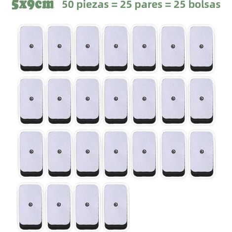(50 pièces) Électrodes pour stimulateur musculaire TENS/EMS, auto-adhésives et conductrices (1/5)