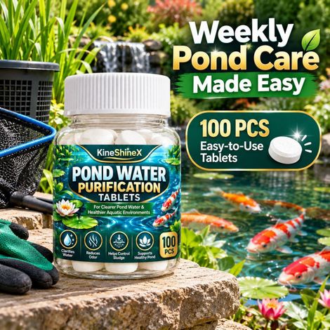 KineShineX Pond Water Purification Tablets are daily maintenance tablets for ponds, helping to reduce odors and sediment. (1/4)