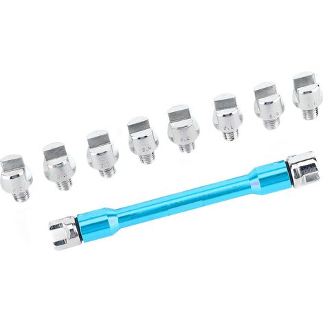 Clé à rayons moto CNC 6 pans 5.0-6.8 mm, longueur 93mm, outil de réglage pour rayons de roue, compatible avec la plupart des motos, bleu (1/5)