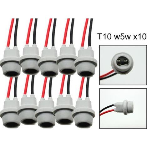 Connecteurs/douille LED/halogène T10 W5W, lot de 10 souples (1/3)