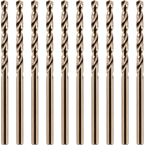 Foret À Visser - Foret En Acier Cobalt M35 Revêtu De Titane - Pour Métaux Durs Acier Inoxydable Fonte Aluminium Bois Plastique Carrelage - Lot De 10 Pièces De 3 mm (1/5)