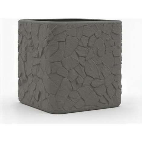 Ensemble de 2 pots gris avec un plateau pour plantes succulentes et cactus