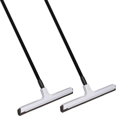 Novaliv 2X Raclette à eau sol avec manche plastique 43cm I Raclette à eau douche sol raclette caoutchouc vitre voiture piscine I Raclette bain douche