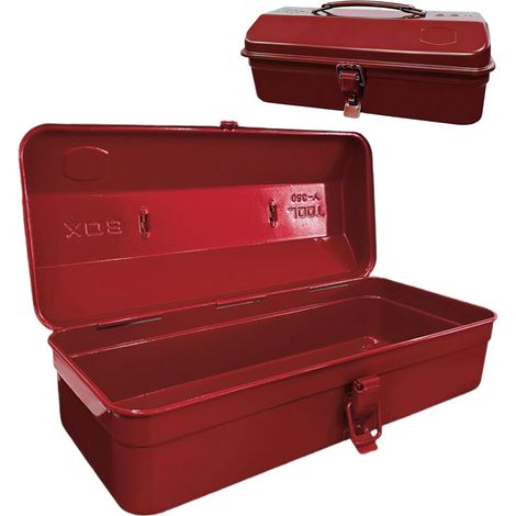 Boîte à outils multifonction avec boucle de serrure, 37 × 16 × 12 cm, vide, grande boîte à outils, robuste et durable, avec poignée de transport, boîte à outils pour le rangement, le transport des (1/5)