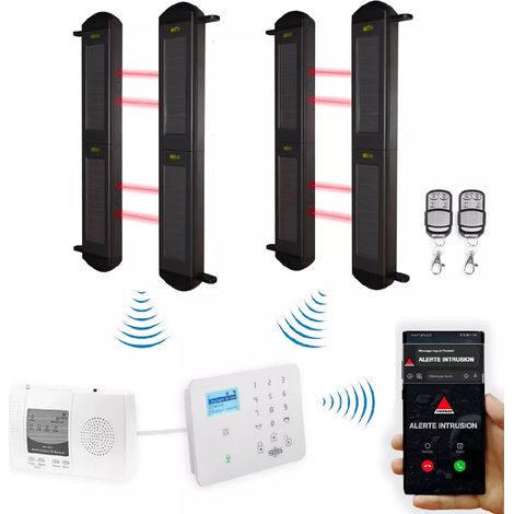Kit "protection agricole" - 2 jeux de barrières 2B portée 900m + alerte GSM 2G+3G+4G appel/SMS (gamme DA600+/KP) (1/5)