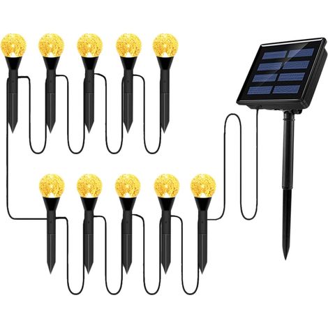 Lampadaire Solaire Pour Chemin Extérieur - 10 Pièces - LED RGB Changeante - Étanche IP65 - Pour Jardin Pelouse Terrasse Cour Allée - ABS - 8 à 10 Heures d'Autonomie (1/5)