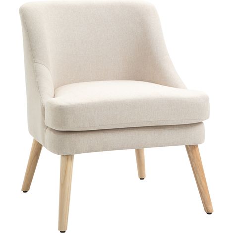 Fauteuil lounge scandinave ASTI beige (1/5)