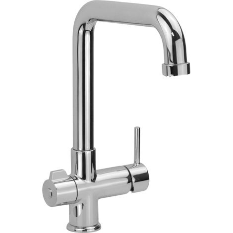 Mezclador de fregadero de cocina independiente de 3 vías en color cromo Pollini 3300ACROMO  Cromo
