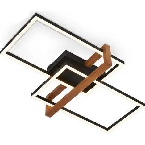Aplique/plafoniera LED Nested 33W 3300 lm 3000K 50,5x28,5 cm negro y madera (1/3)