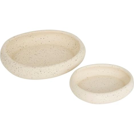 Lot de 2 Vide-Poches en Dolomite "Wonj" 25cm Blanc