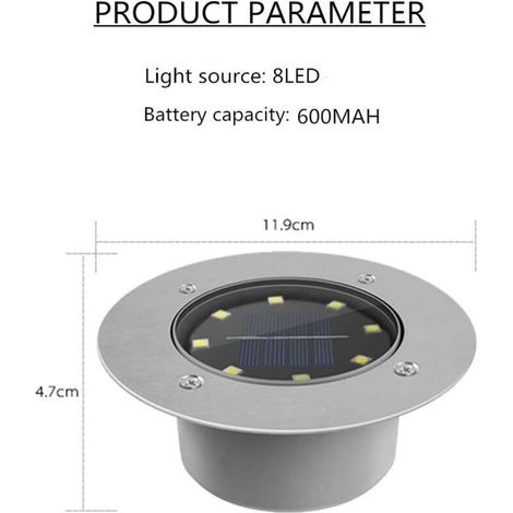 Aougo – Spot LED encastrable solaire extra plat – Dimmable – Étanche IP65 – Lumière chaude – Installation facile – Pour cour et chemin (1/3)