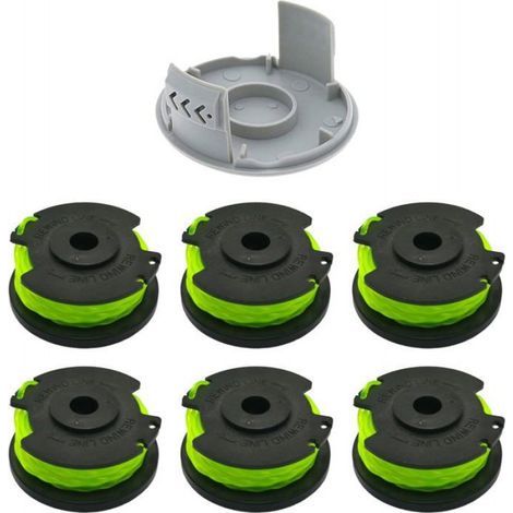 Ryobi RAC143 36V Freischneider-Zapfspule, kompatibel mit RLT36B33 & RY36LT33A-0, 6 Spulen + 1 Kappe (1/5)