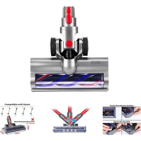 Brosse Compatible avec Dyson V7 V8 V10 V11 V15, Tête de Brosse Turbo à Entraînement Direct (1/5)