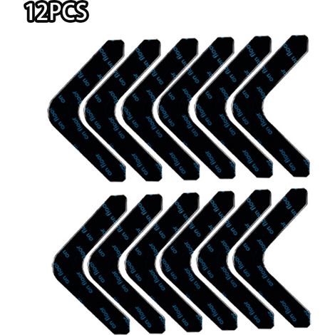 Ruban anti-dérapant pour tapis, adhésif double-face réutilisable pour tapis non-glissant, 3,1 x 3,1 pouces, lot de 12 pour tapis de sol, tapis et corridor (1/5)