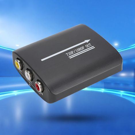 Convertisseur RCA vers HDMI 1080P Mini pour Téléviseurs et Home Cinéma - Noir (1/4)