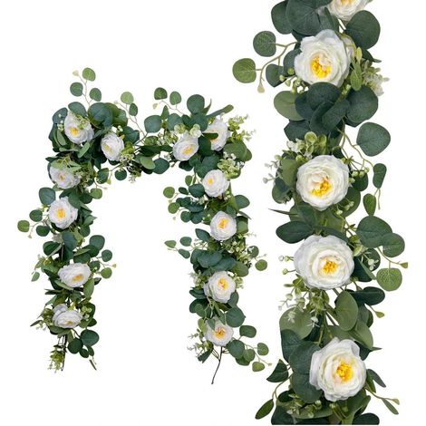 Guirlande Fleurs Artificielles, 1,8 m avec Fleurs Artificielles Blanches (1/5)