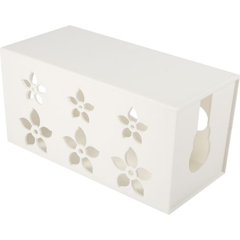 Boîte De Rangement Câbles - Organisateur Prises Électriques - PP Résistant Motif Floral - Pour Bureau Et Maison - 1 Pièce (1/2)
