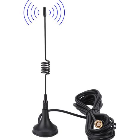 Antenne 5 Dbi 433 MHz, Interface SMA Impédance 50Ohms Câble D'extension de 10 Pieds Base Magnétique, Antenne de Module sans Fil pour Garage à Domicile, Radio, Voiture (1/5)