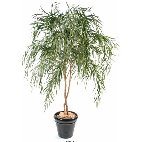 Saule haute qualité à 2 troncs en bois H 210 cm Vert été - dimhaut: H 210 cm - couleur: Vert été