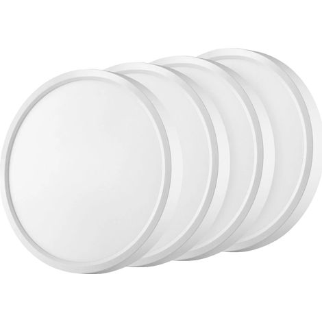 Plafonnier LED, Température de couleur réglable, Design ultra-fin, 24W, Lumière Neutre, BLANC (1/2)