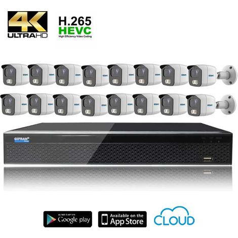 Kit videosorveglianza 16 telecamere da esterno 4K DVR (1/4)