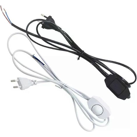 18 m langes EU-Stecker-Verlängerungskabel mit Schalter für Tisch-, Steh- und Lampen (1/4)