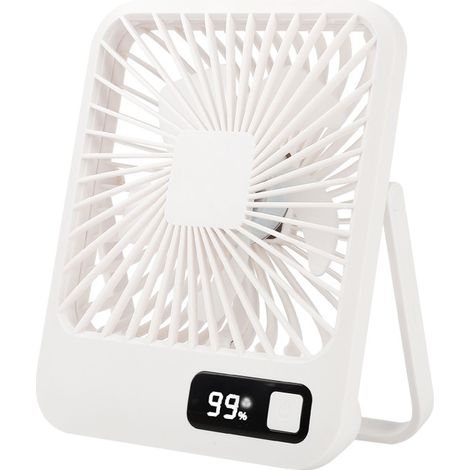 5-stufiger USB-Tischventilator, stabiler Standfuß, leiser Betrieb, für Zuhause, Büro, Schule, Weiß (1/5)