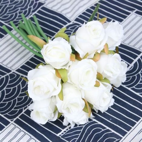 Fleurs artificielles rose Bouquet De Soie Fête De Mariage Décor À La Maison Beauté, Artificielle Rose Fleur Guirlande Décoration (1/3)