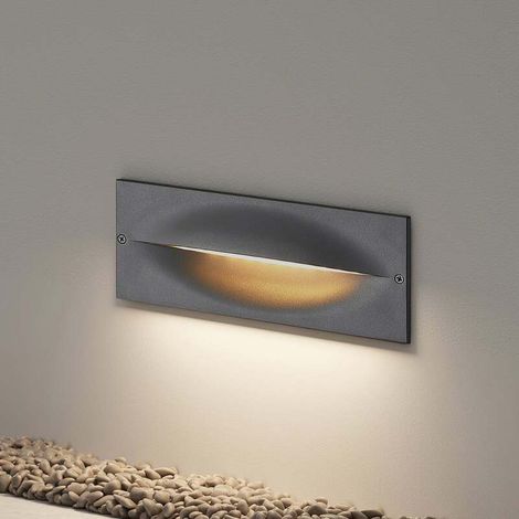 [NEUWERTIG] B-Ware Lucande LED Wandeinbauleuchte Zandro anthrazit Gartenleuchte IP65 25cm 11W (1/2)