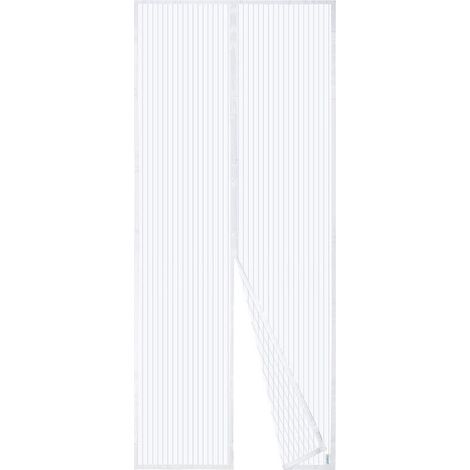 Rideau anti-moustiques magnétique pour porte, en maille fine, avec joints magnétiques haute et basse, fermeture automatique, permet de laisser entrer l’air frais tout en bloquant les insectes (80 x 22 (1/5)