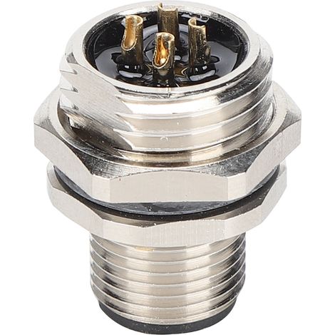 Prise montée sur panneau fileté M12BP4 M16, connecteur étanche M12 IP67, adaptateur de prise à 4 broches