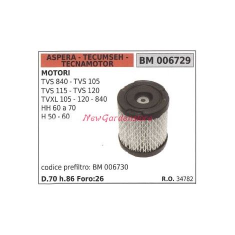 Filtro aria ASPERA motore rasaerba tosaerba tagliaerba TVS 840 105 115 006729