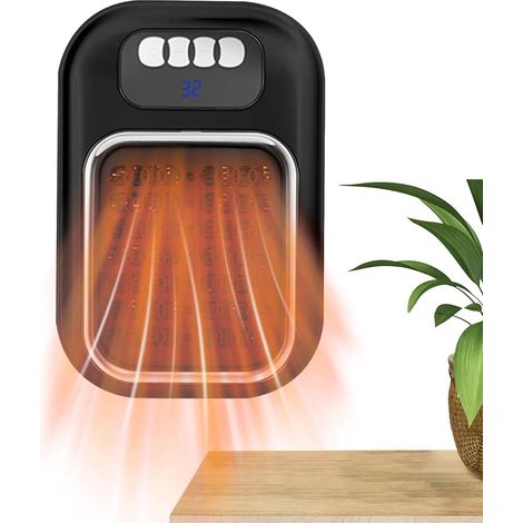 Petit radiateur électrique, radiateurs électriques pour usage intérieur - Radiateur mural télécommandé, radiateur mural de salle de bain Radiateur mural silencieux enfichable pour (1/4)