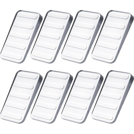 Lot de 8 cales en plastique - 5 x 3 cm - Transparentes - Antidérapantes - Pour sols, portes, fenêtres, verre, tables, armoires (1/5)