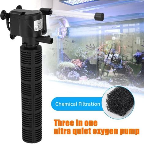 3 en 1 silencieux aération purificateur d'eau pompe interne Submersible Aquarium filtre pompe à oxygène Submersi (1/2)