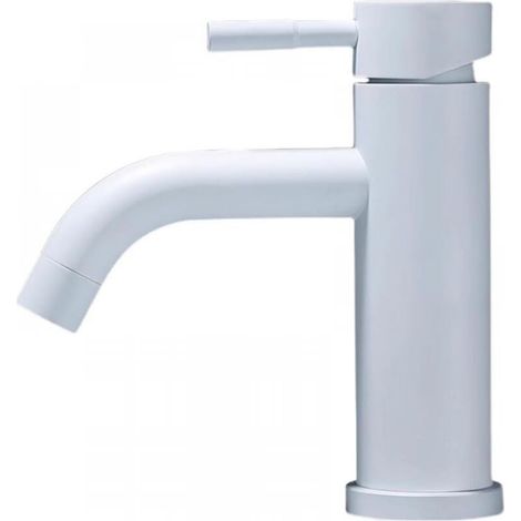 White painted stainless steel faucets, bathroom mixer tap, wash basin faucet (1/5)