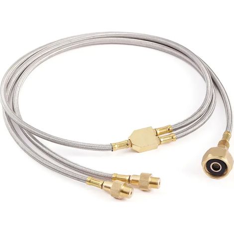Réchaud de camping double, ligne de raccordement pour réchaud à gaz, norme Union européenne/Russie, un remorquage, deux raccords pour réservoir de gaz, réchauds de cuisine portables (1/4)