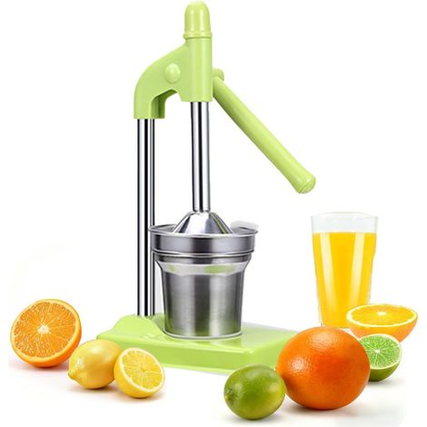 Presse-Agrumes Manuelle en Acier Inoxydable, Presse à Fruits Manuel, Compacte et Stable, Idéale pour Maison, Camping et Étudiants (Vert)