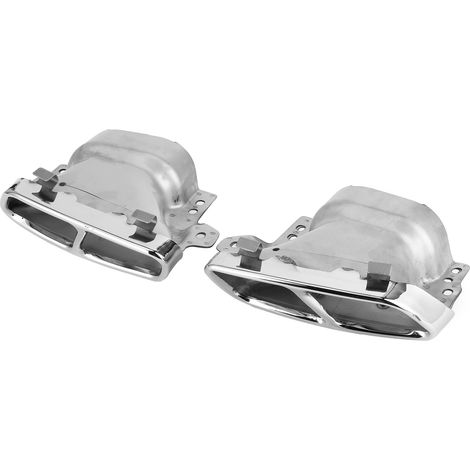 Deux sorties d'échappement quadruples, en acier inoxydable, adaptées aux modèles Mercedes-AMG A45 W176 CLA45 C117 2013-2018 (chromage argenté). (1/5)