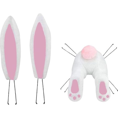 Accessoire De Couronne en Forme De Lapin - Postérieur et Oreilles - Accessoire De Couronne De Pâques À Suspendre,pour Fête Printemps Intérieur Extérieur Maison Mur Porte (1/5)