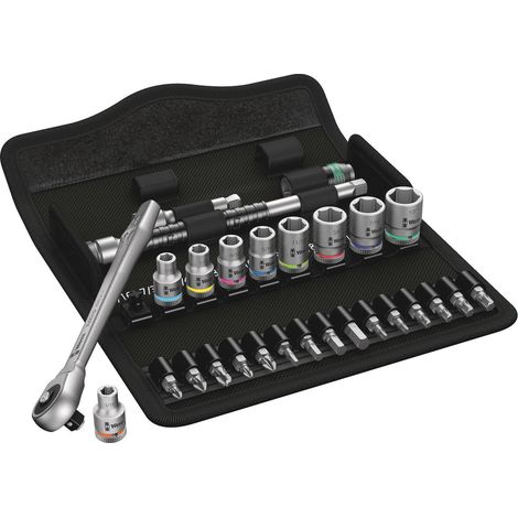 Schrauber Bit-und Ratschen-Set 1/4" WERA 8100 SA 10 Zyklop Metal Imp 1/4" (28 teilig)