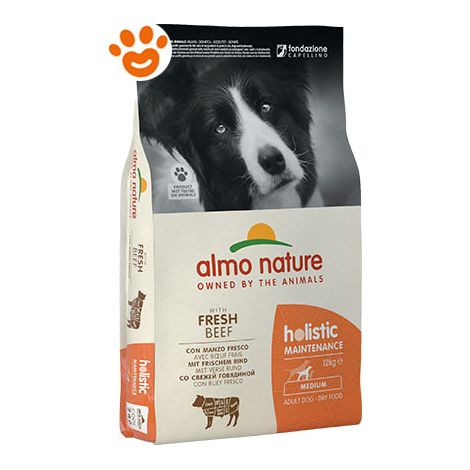 ALMO NATURE CROCCHETTE CANE TAGLIA MEDIA HOLISTIC DOG MEDIUM 12KG MANZO