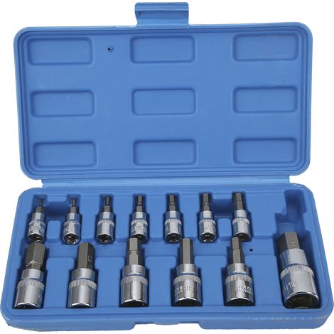 Jeu d'outils de réparation automobile avec clés à douilles hexagonales 1/4", 3/8" et 1/2" - Boîte à outils incluse (1/5)